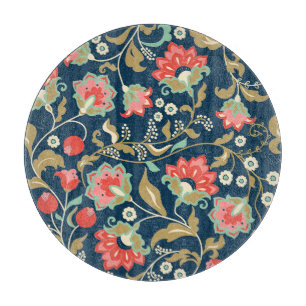 Planche À Découper Folk Floral Colorful : Main Tirée Sans Seamless