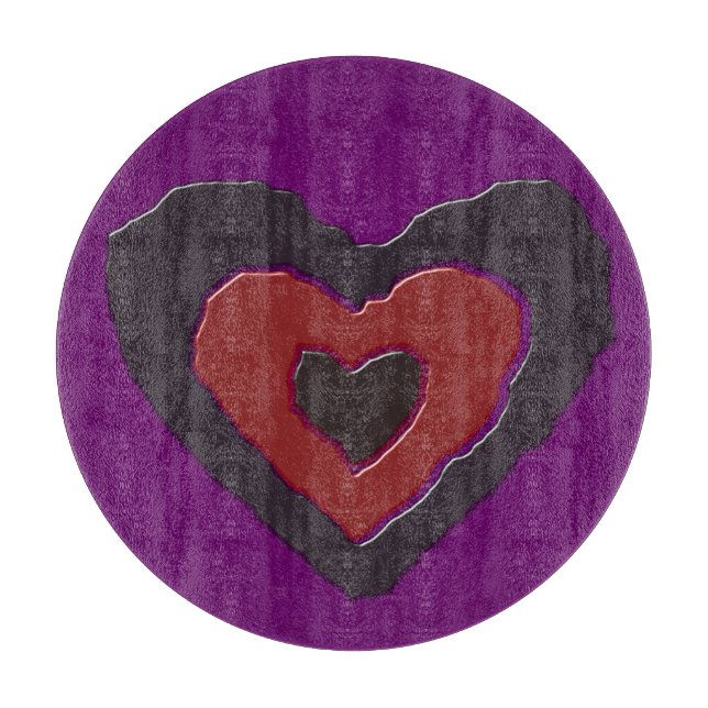 Planche À Découper Fonte gothique Love Coeur Glass Cutboard (Devant)