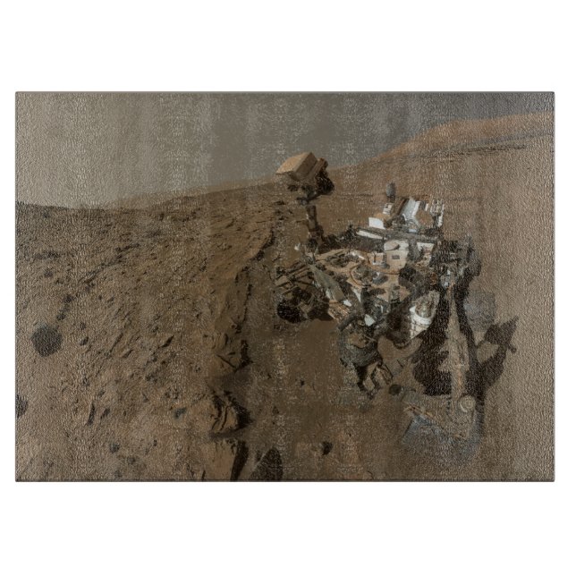 Planche À Découper Forage sur Mars Curiosité Paysage Martien Rouge (Devant)