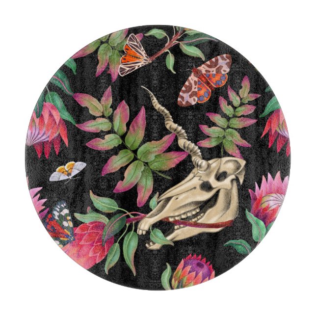 Planche À Découper Forêt magique Unicorn Motif foncé. (Devant)