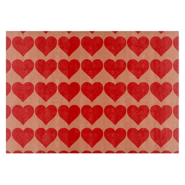 Planche À Découper Forme de cœur rouge amour classique minimalisme (Devant)