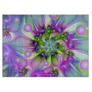 Planche À Découper Formes arrondies de spirale colorées Art fractal A