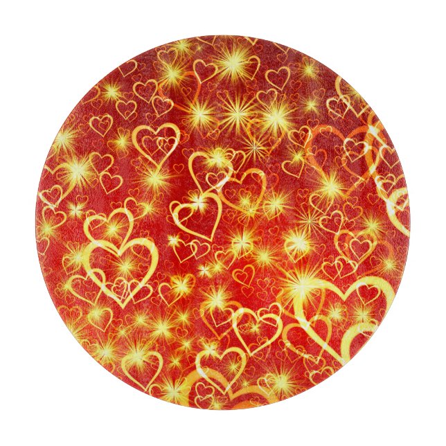 Planche À Découper Formes cardiaques Heureuses Saintes-Valentin Motif (Devant)
