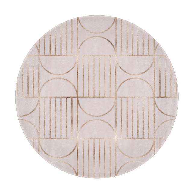 Planche À Découper Formes d'or : motif moderne du milieu du siècle. (Devant)