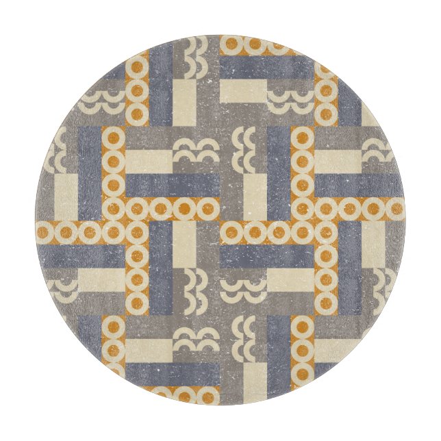 Planche À Découper Formes géométriques rétro, motif moderne (Devant)