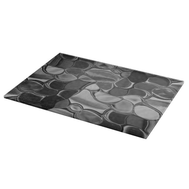 Planche À Découper Formes gris clair et arrondies foncées. (Coin)