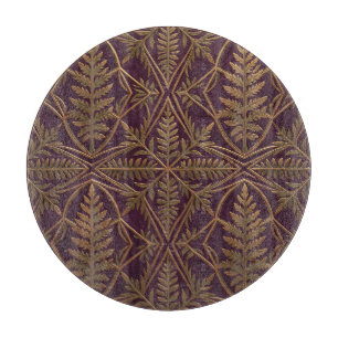 Planche À Découper Fougère dorée Géométrique Ornée Violet