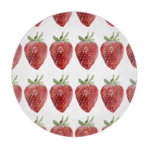 Planche À Découper Fraises d'aquarelle : motif transparent