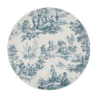 Français toile de jouy sage verre vert élégant