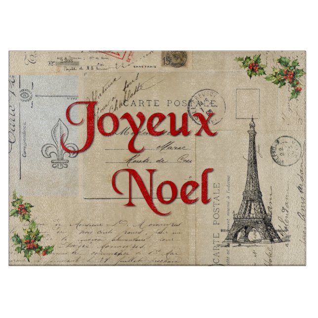 Planche à découper française de Noël de cartes (Devant)