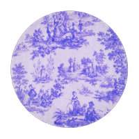 Française toile de jouy bleu et blanc élégant