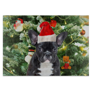 Planche À Découper French Bulldog Arbre de Noël Ornements Snowman