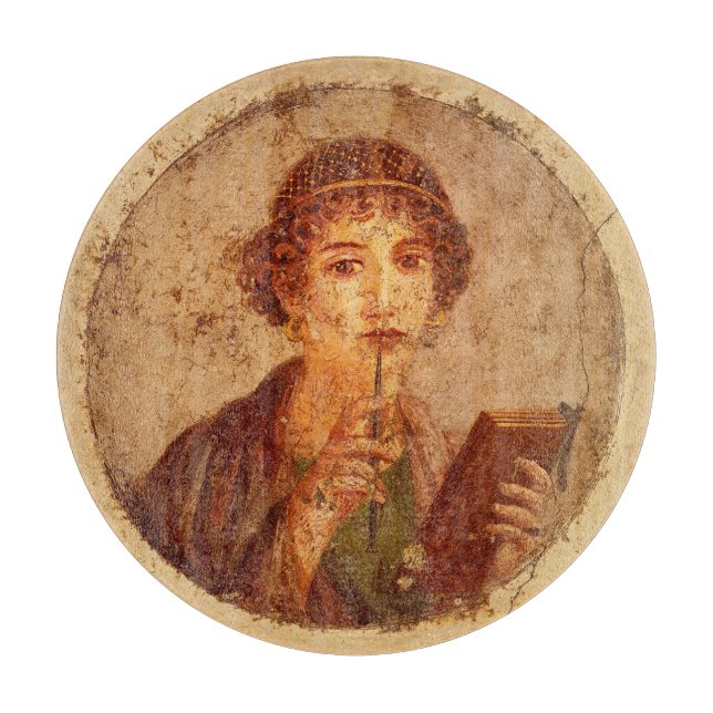 Planche À Découper Fresque de Sappho à Pompéi   (Devant)