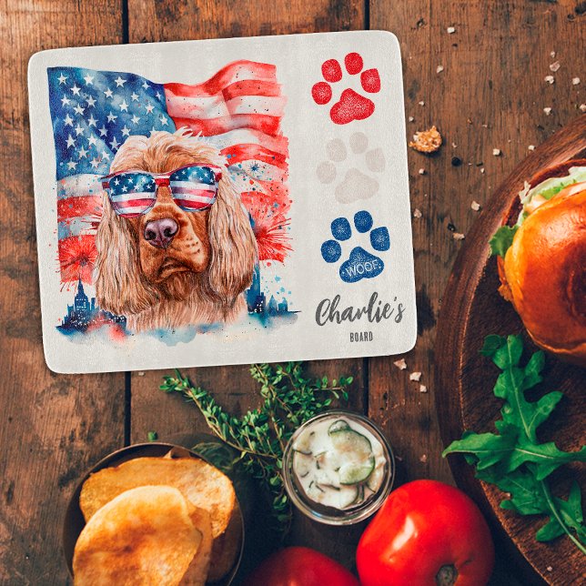 Planche À Découper Friandise drôle de chien Cocker Spaniel Rouge Blan (Créateur téléchargé)