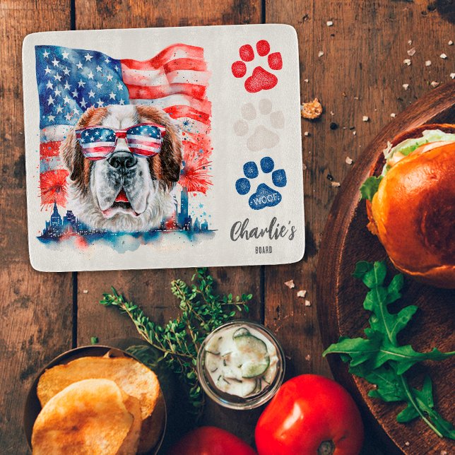 Planche À Découper Friandise drôle rouge blanc et bleu pour chien Sai (Créateur téléchargé)