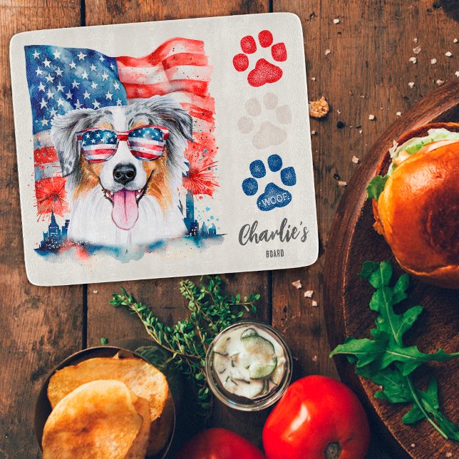 Planche À Découper Friandise pour chien Berger Australien Rouge Blanc (Créateur téléchargé)