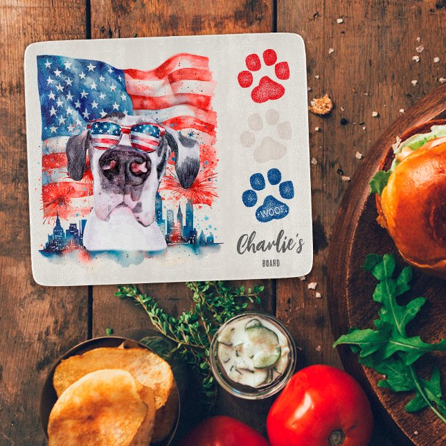Planche À Découper Friandise pour chien Danois drôle rouge blanc et b (Créateur téléchargé)