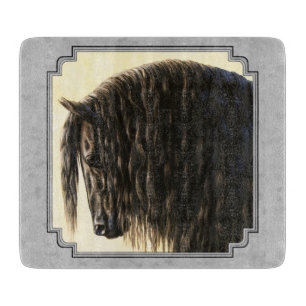Planche À Découper Friesian Draft Horse Silver Grey