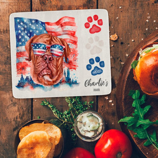 Planche À Découper Frites drôles rouges blanches et bleues pour chien (Créateur téléchargé)