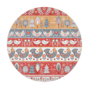 Planche À Découper Frontières scandinaves : design textile vintage.