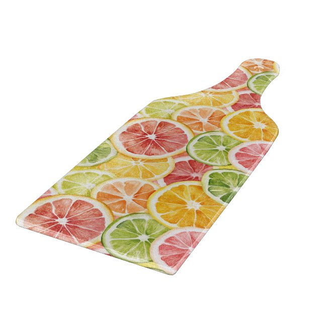Planche À Découper Fruits Citriques Lime Citron Orange Pamplemousse (Coin)