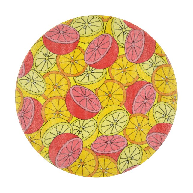 Planche À Découper Fruits d'agrumes Motif transparent (Devant)