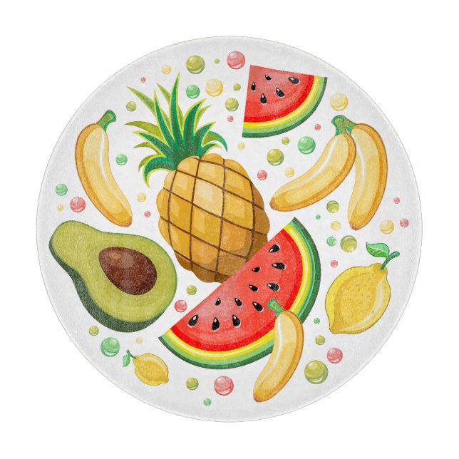 Planche À Découper Fruits d'été frais Motif (Devant)