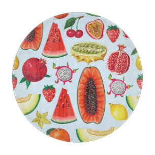 Planche À Découper Fruits Exotiques : Imprimé tendance sans couture.