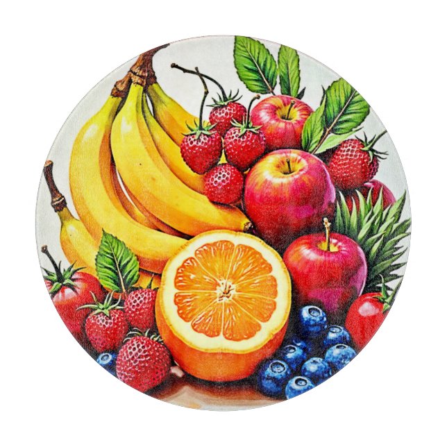 Planche À Découper Fruits frais vibreux, délice design (Devant)