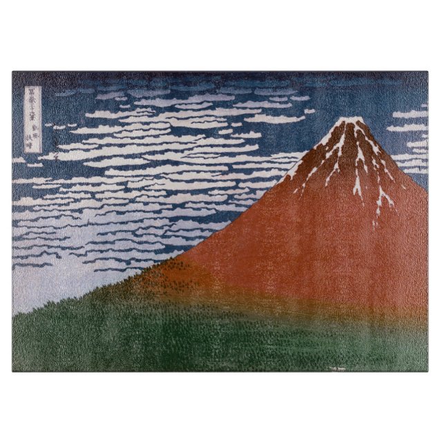 Planche À Découper Fuji rouge, Aka Fujiyama Volcan Katsushika Hokusai (Devant)