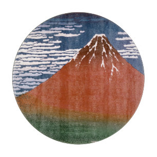 Planche À Découper Fuji rouge, Aka Fujiyama Volcan Katsushika Hokusai