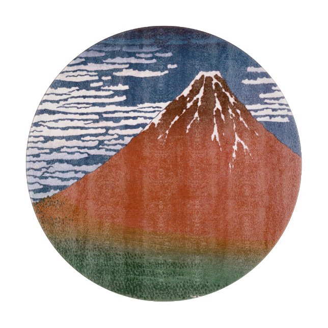 Planche À Découper Fuji rouge, Aka Fujiyama Volcan Katsushika Hokusai (Devant)