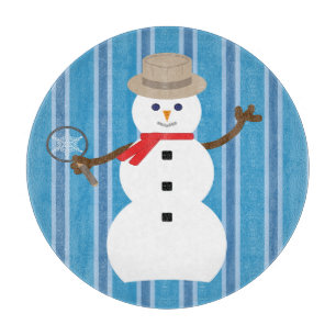 Planche À Découper Fun and Fancy Blue Snowman Inspecteur