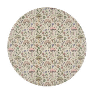 Planche À Découper Fungi Beige Neutre Rond Fromage Cercle Minimaliste