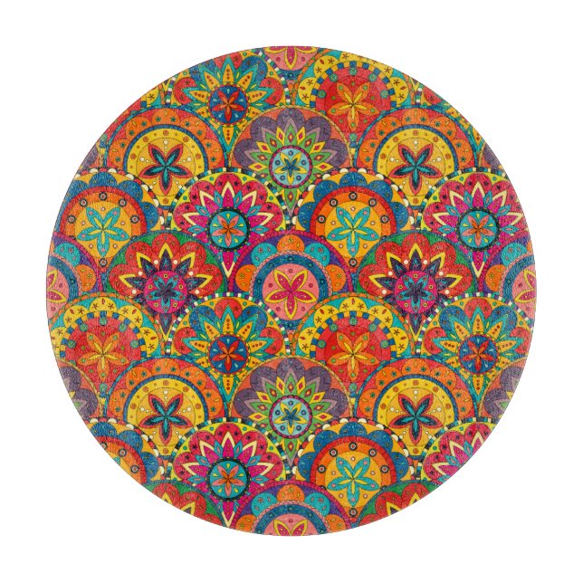 Planche À Découper Funky Retro couleur Motif Mandala (Devant)