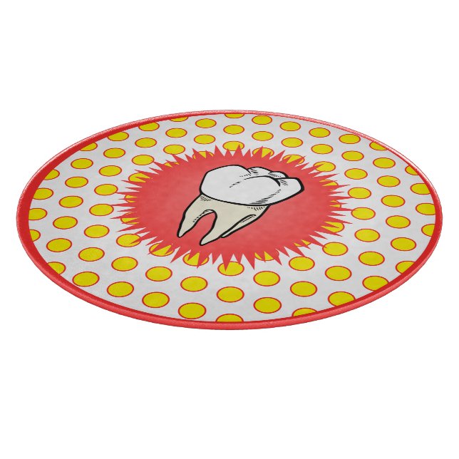 Planche À Découper Funny Rouge Blanc Jaune Extrait Molaire Starburst (Coin)