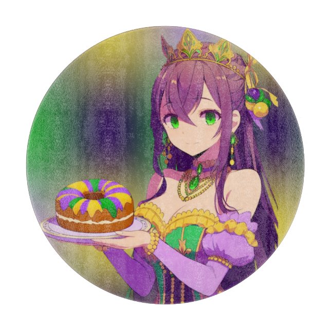 Planche À Découper Galette des rois d'Anime Mardi Gras (Devant)