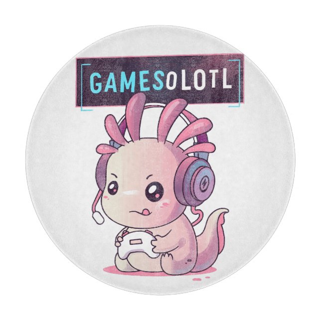 Planche À Découper Gamesolotl - Axolotl Joueur (Devant)