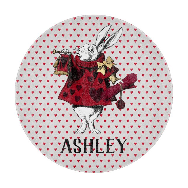 Planche À Découper Garbe blanc lapin Queens personnalisé (Devant)