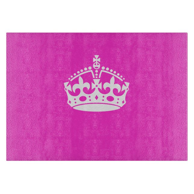 Planche À Découper GARDER CALM CROWN Royal Icon sur Pink Personnalise (Devant)