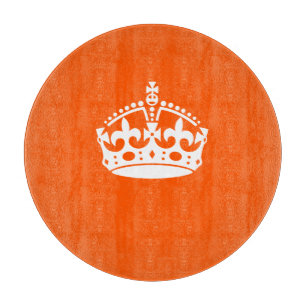 Planche À Découper GARDER CALM CROWN sur Orange Personnaliser it
