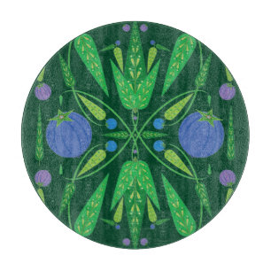 Planche À Découper Gardien Des Cartes De Coupe En Verre Des Blueberri