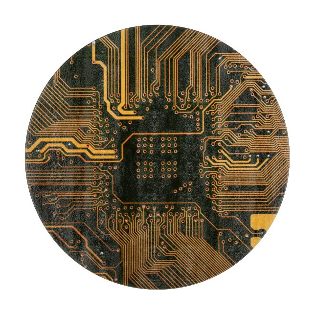 Planche À Découper Geek Sortie carte circuit électronique orange PCB  (Devant)