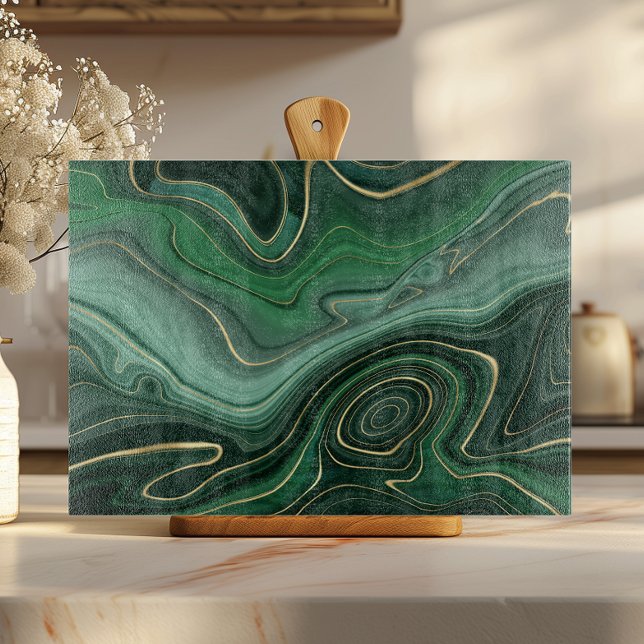 Planche À Découper Gemstone Malachite Or Vert (Créateur téléchargé)