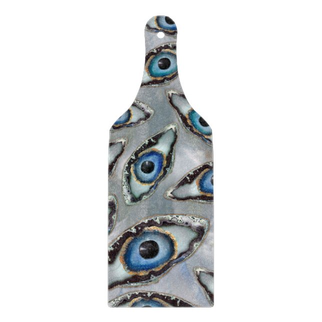 Planche À Découper Géodes et cristaux Motifs des yeux maléfiques sur  (Devant)