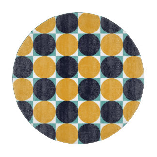 Planche À Découper Géométrie colorée vintage : motif circulaire.