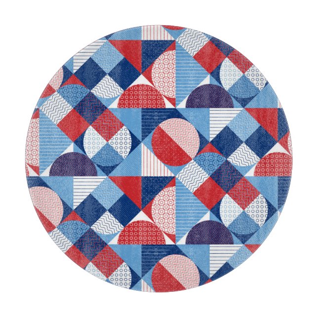 Planche À Découper Géométrie marine : motif sans soudure d'été. (Devant)