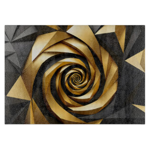 Planche À Découper Géométrie spirale dorée