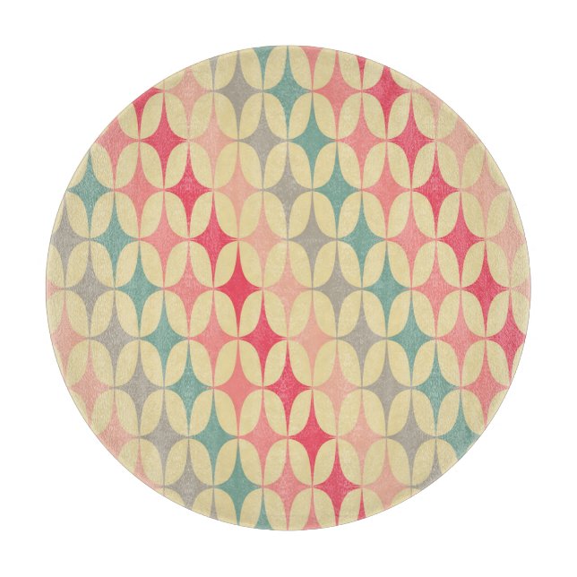 Planche À Découper Géométrique rétro : Motif Vintage diagonal. (Devant)