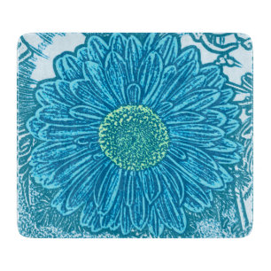 Planche À Découper Gerbera Daisy Block Imprimer - bleu marine